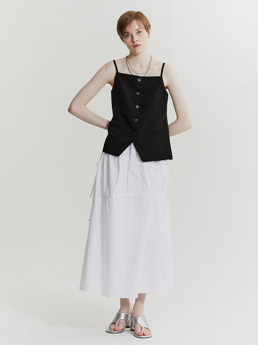 [Drama Signature] Sleeveless Button-Down Top_3color