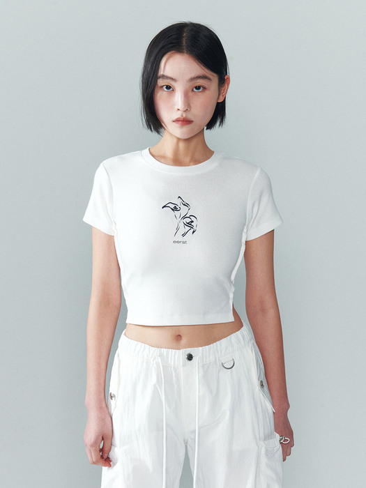 W-Key hole HS T-Shirt [White]