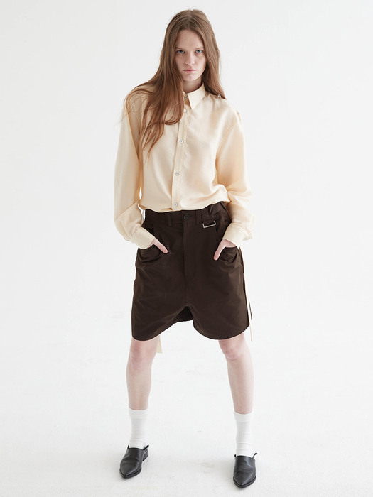 [UNISEX] Hybird Connected Shorts Brown