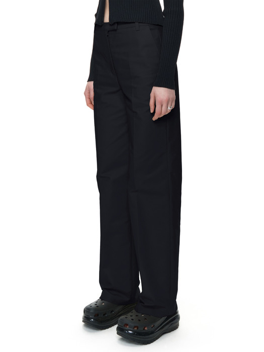 Lowrise straight pants (Black)