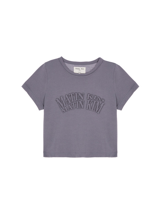 MATIN CRESCENDO LOGO CROP TOP IN SMOKE BLUE