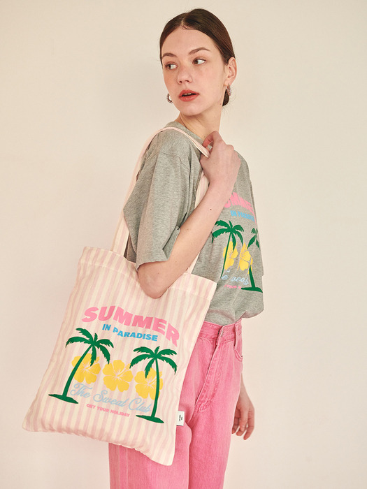 Summer Striped Eco Bag(PINK)