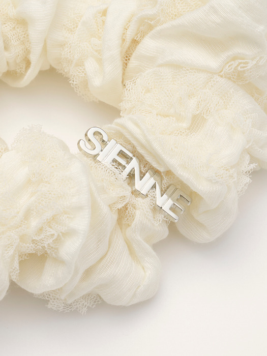 Metal Lace Scrunchy (Ivory)