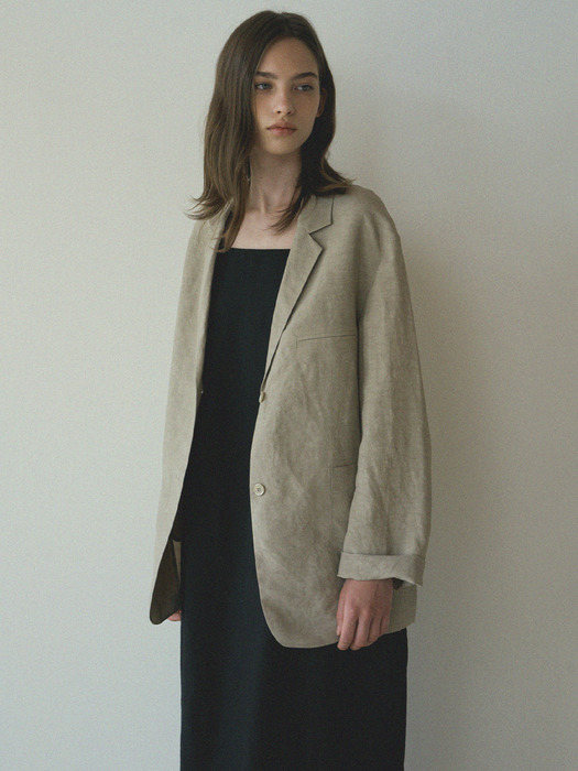 Marcel Linen Jacket (Khaki)