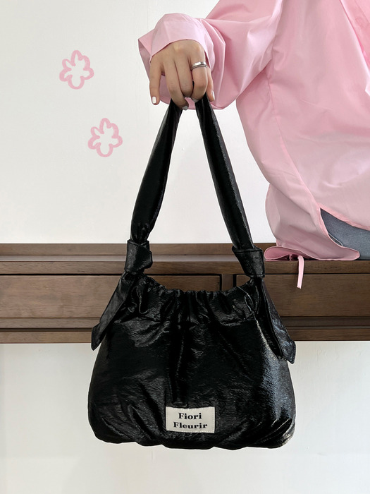 Lottie tote shoulder bag _Shine Black