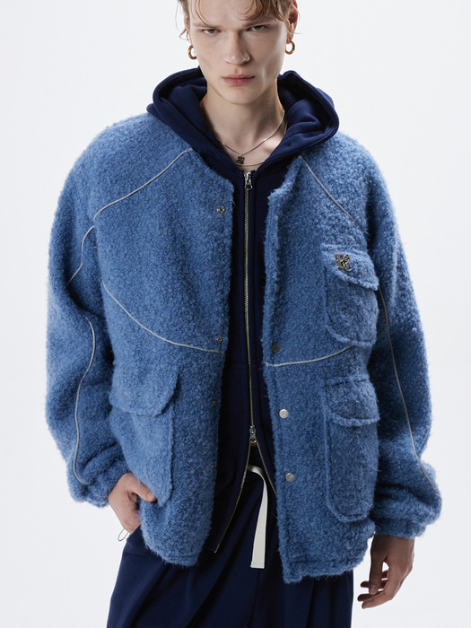 REFLECTIVE LINE FUR JACKET - BLUE