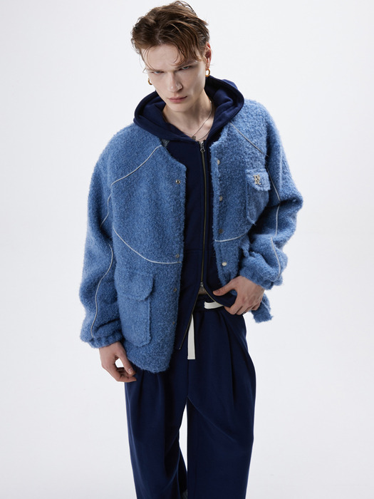 REFLECTIVE LINE FUR JACKET - BLUE