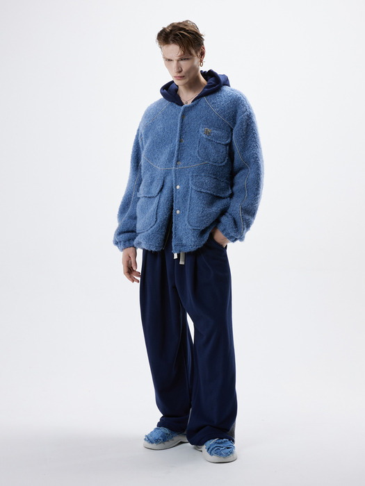 REFLECTIVE LINE FUR JACKET - BLUE