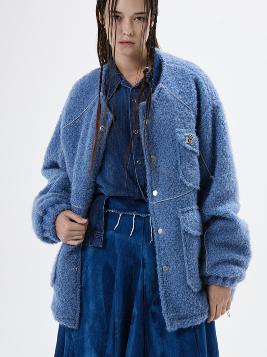 REFLECTIVE LINE FUR JACKET - BLUE