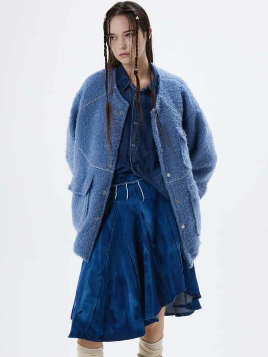 REFLECTIVE LINE FUR JACKET - BLUE