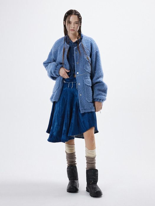 REFLECTIVE LINE FUR JACKET - BLUE