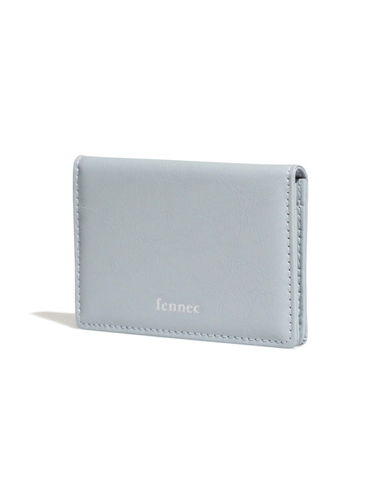 CRINKLE SOFT CARD CASE - MID GREY