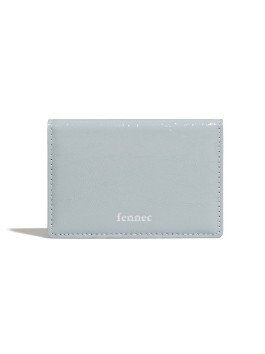 CRINKLE SOFT CARD CASE - MID GREY