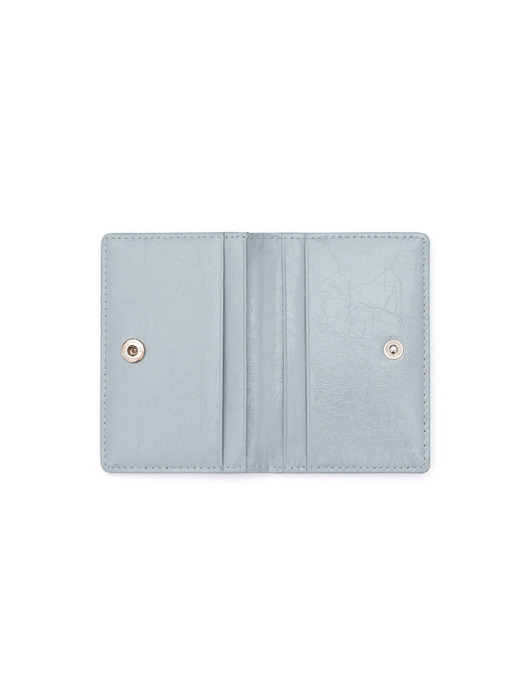 CRINKLE SOFT CARD CASE - MID GREY