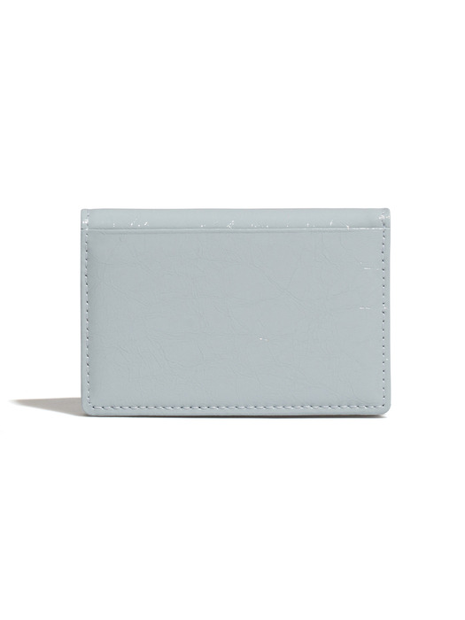 CRINKLE SOFT CARD CASE - MID GREY