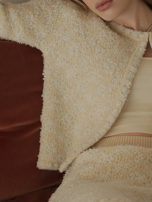 Helen Knit Tweed Jacket (Cream Ivory)