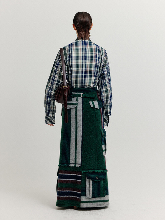 XEBBY Maxi Wrap Skirt - Green Multi