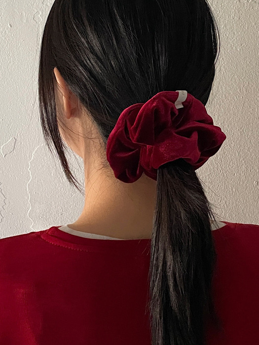 oar Vintage Velvet Volume Scrunchie[Red] 빈티지 벨벳 볼륨 스크런치