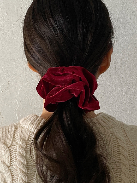 oar Vintage Velvet Volume Scrunchie[Red] 빈티지 벨벳 볼륨 스크런치