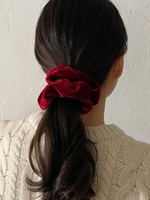 oar Vintage Velvet Volume Scrunchie[Red] 빈티지 벨벳 볼륨 스크런치