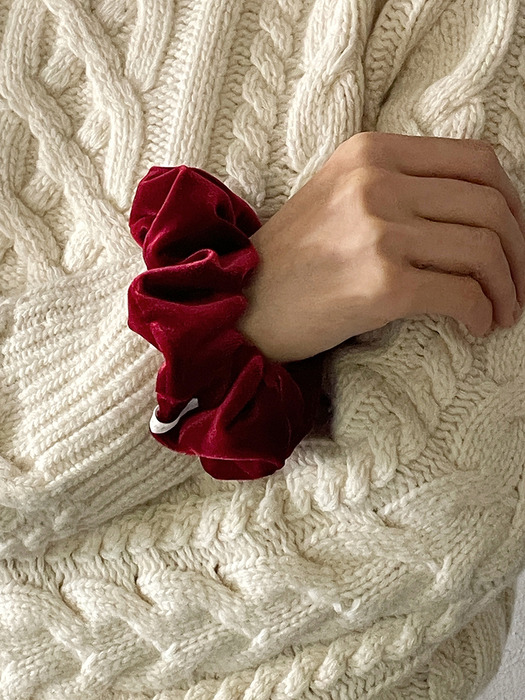 oar Vintage Velvet Volume Scrunchie[Red] 빈티지 벨벳 볼륨 스크런치