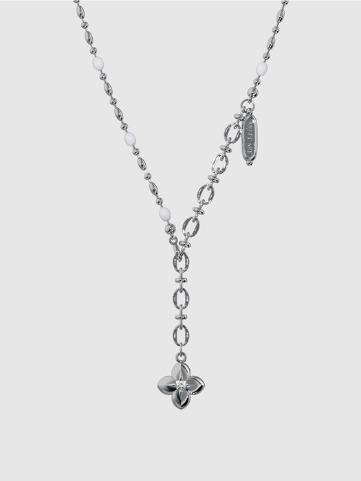 Gothic flower star drop necklace