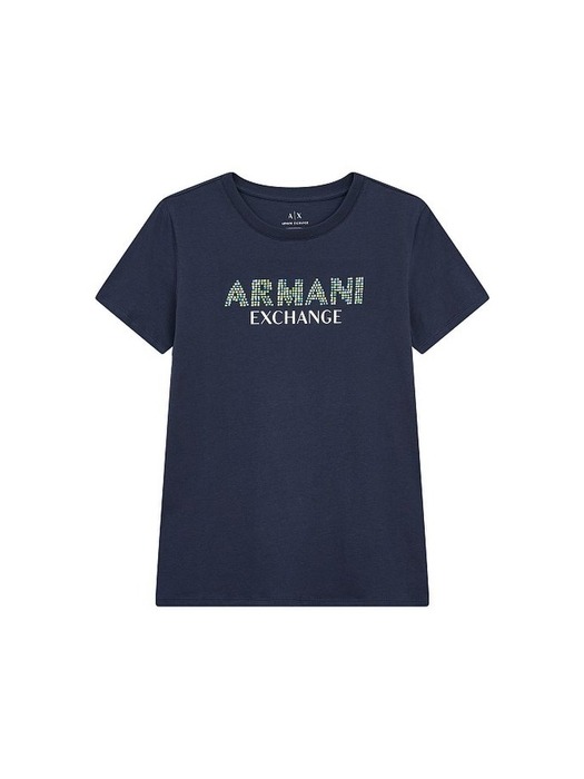AX 여성 로고 포인트 코튼 티셔츠(A424130004)네이비
