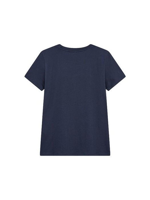 AX 여성 로고 포인트 코튼 티셔츠(A424130004)네이비