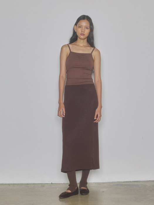 Soft long skirt (brown)