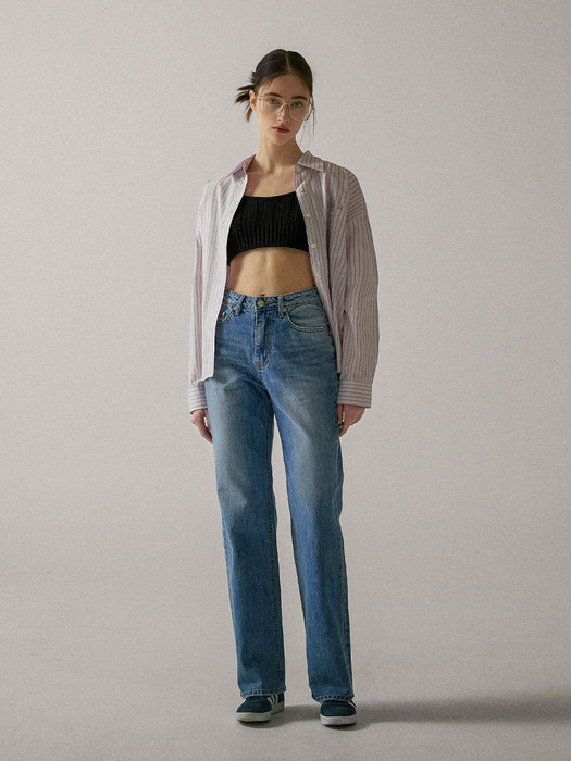 Relaxed Washing Denim Pants (MID BLUE)