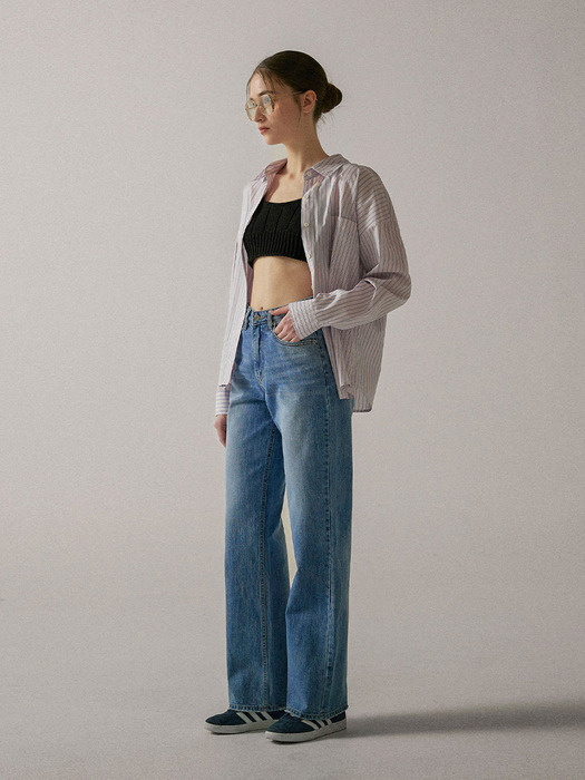 Relaxed Washing Denim Pants (MID BLUE)