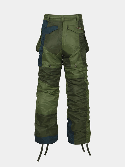 DETACHABLE PATCHWORK CARGO PANTS apa728m(KHAKI MULTI)