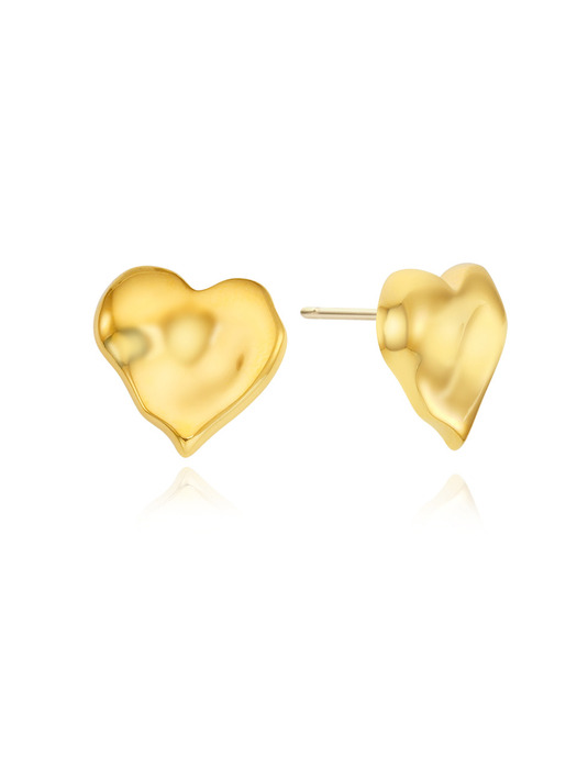 [silver925]crushed heart earring