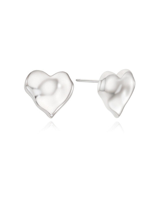 [silver925]crushed heart earring