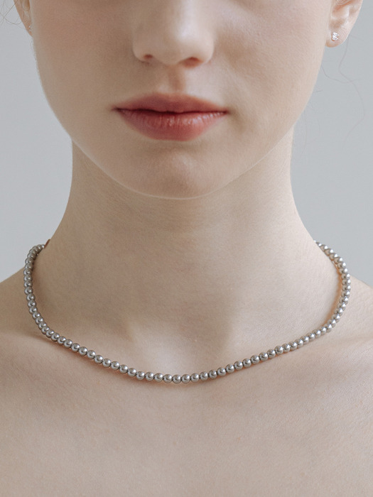 [Silver925] HTY013 Grey pearl necklace