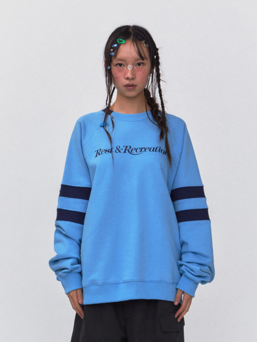 RR OVERSIZED RAGLAN SWEATSHIRT - BLUE