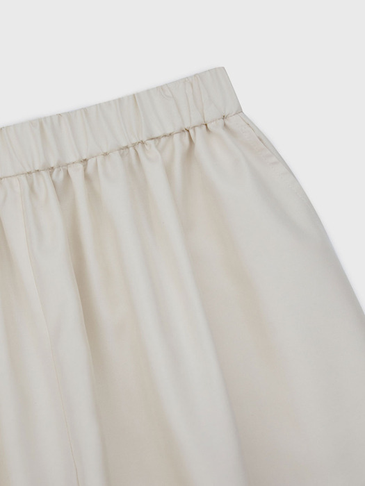 Band Wide Silk Pants - Cream