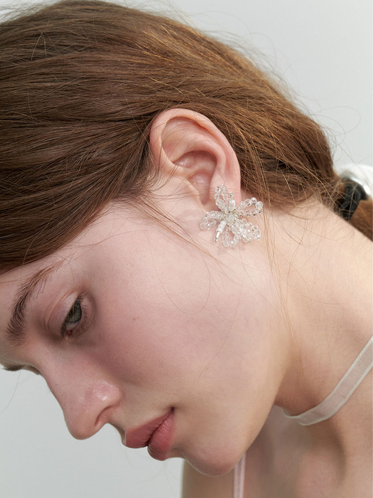Shining Beads Flower Earrings (L241MER020)