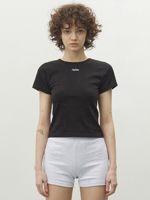 MICHIKO SLIM TOP BLACK