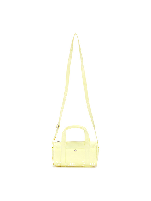 GLOSSY LOGO SPORTY MINI DUFFEL BAG IN LIGHT YELLOW