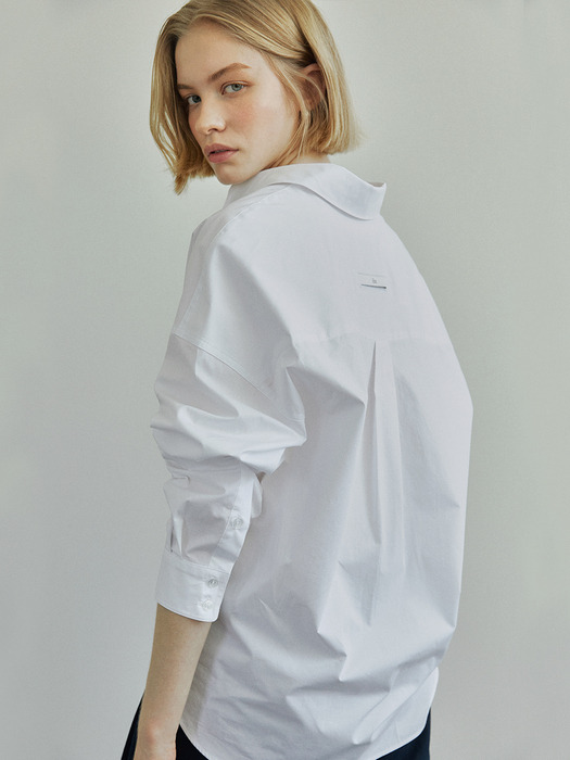 SIDE BUTTON OVERSIZED SHIRTS / WHITE