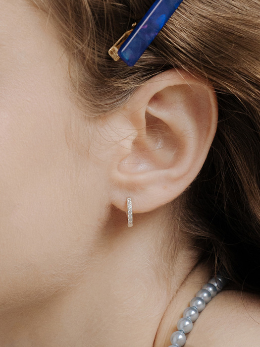 [Silver925] HTY032 Tennis cubic one touch earrings