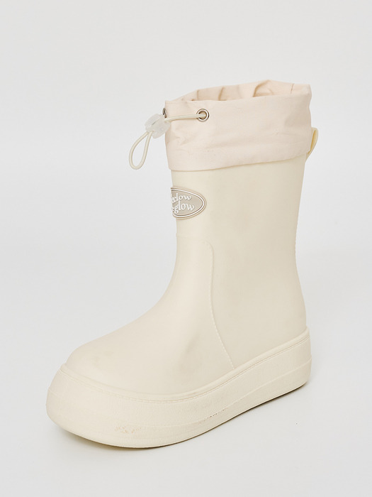 레인부츠 RE-RAIN SHIRRING BOOTS IVORY