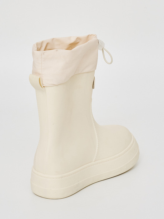 레인부츠 RE-RAIN SHIRRING BOOTS IVORY