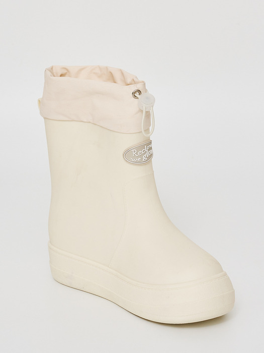 레인부츠 RE-RAIN SHIRRING BOOTS IVORY