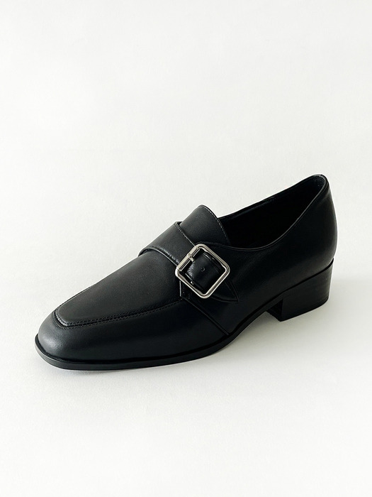 Monk strap loafer_black 3cm ODR219097