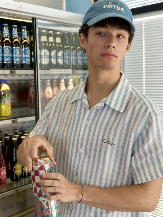 Logo Stripe Shirts Blue_F242ST01