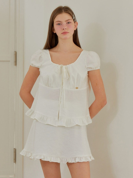 FRILL MINI SKIRT_WHITE