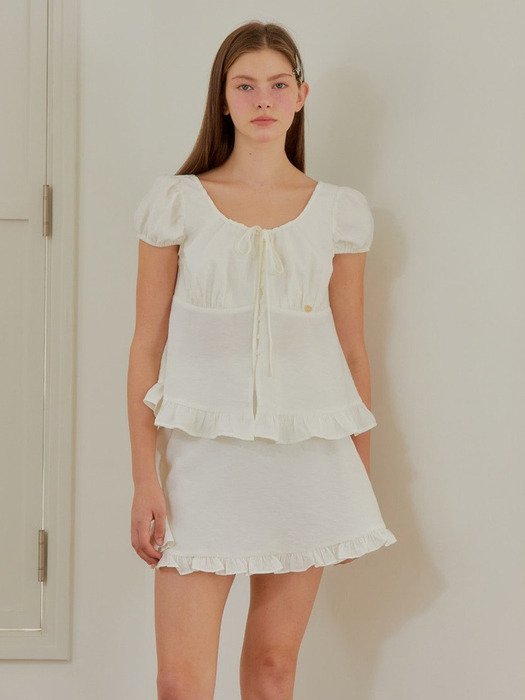 FRILL MINI SKIRT_WHITE