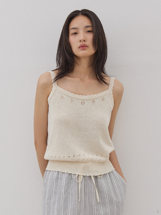 EYELET KNIT SLEEVELESS (3colors)